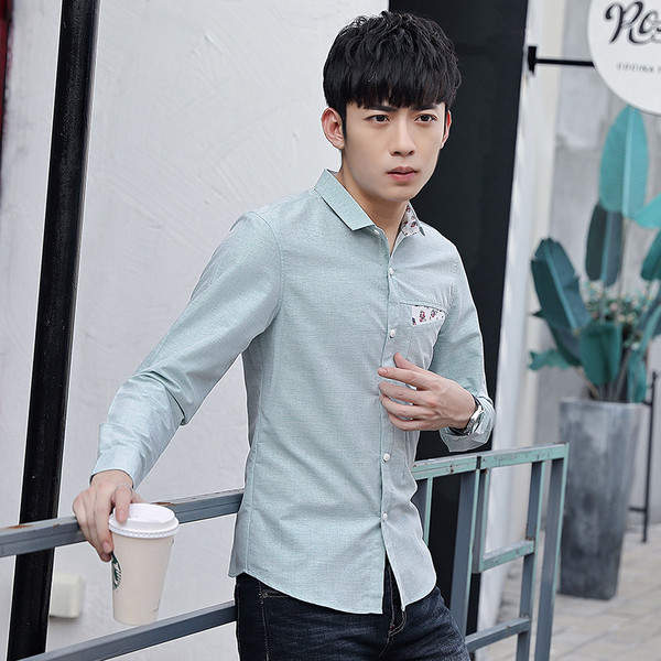 Cămașă elegantă pentru bărbați, cu mâneci lungi, în trei culori