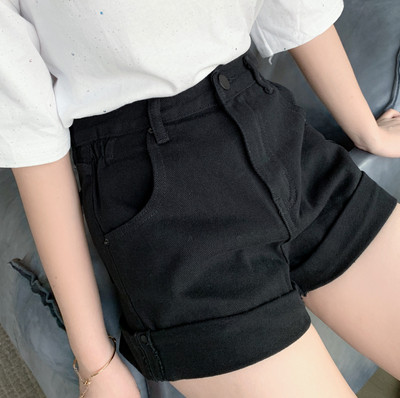 Blugi scurti moderni de dama cu talie inalta in trei culori