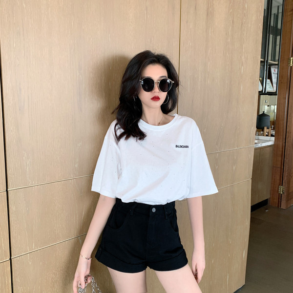 Blugi scurti moderni de dama cu talie inalta in trei culori