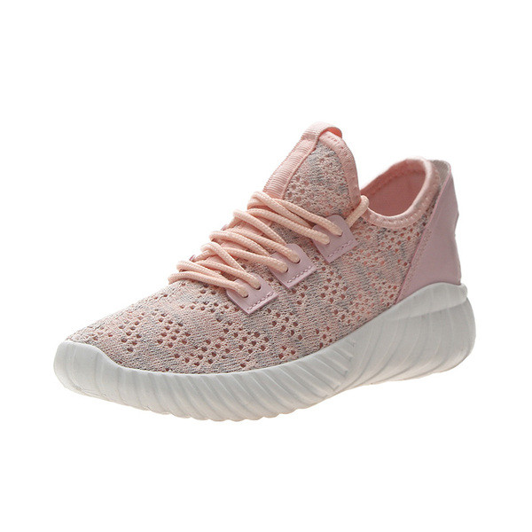 Adidasi sport de dama cu talpa groasa in roz, alb si negru