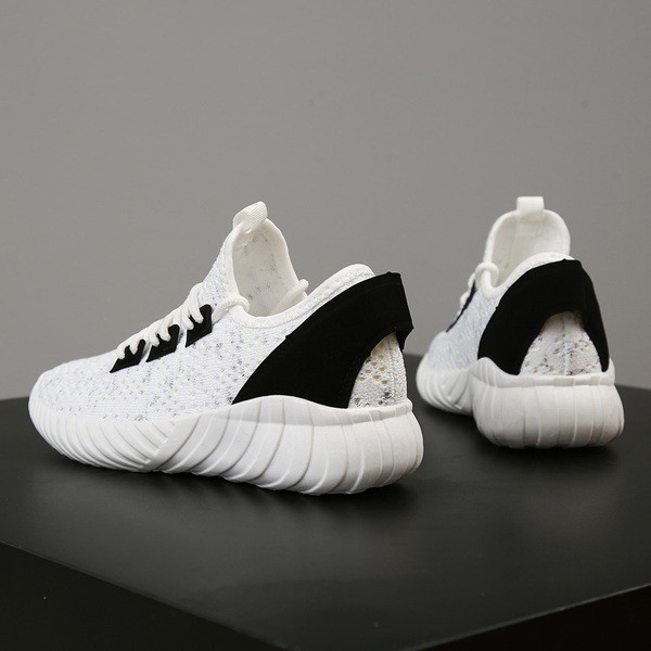 Adidasi sport de dama cu talpa groasa in roz, alb si negru