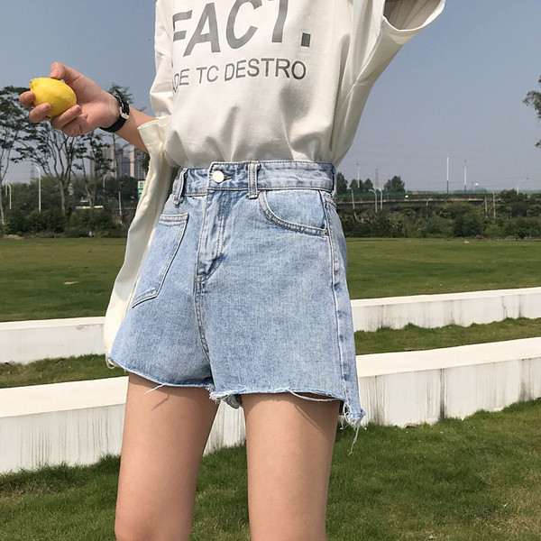 Blugi de dama eleganti in albastru si talie inalta cu buzunar