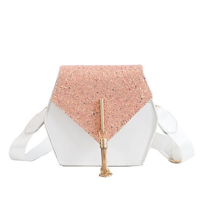 Stílusos női táska több színben 3D fém elemekkel és hosszú fogantyúval