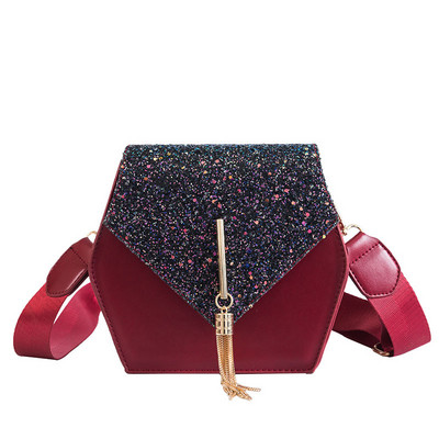 Stílusos női táska több színben 3D fém elemekkel és hosszú fogantyúval