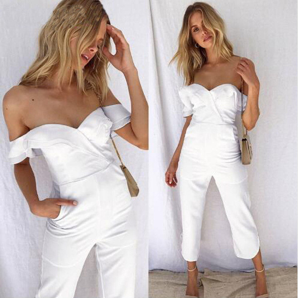 Salopete moderne de damă în alb-negru