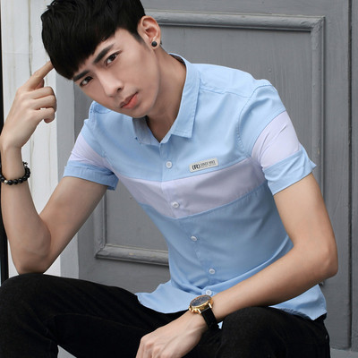 Férfi ing rövid ujjal és emblémával három színben