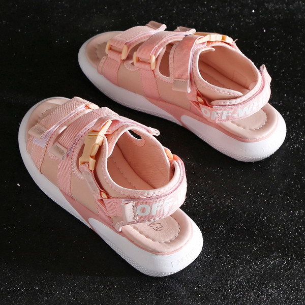 Alkalmi női szandál fekete, fehér és rózsaszín színben