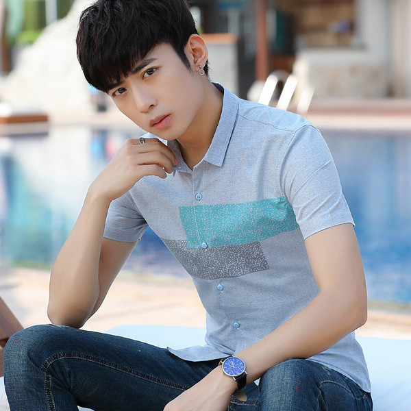 Cămașă modernă pentru bărbați model Slim în două culori