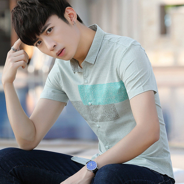 Cămașă modernă pentru bărbați model Slim în două culori