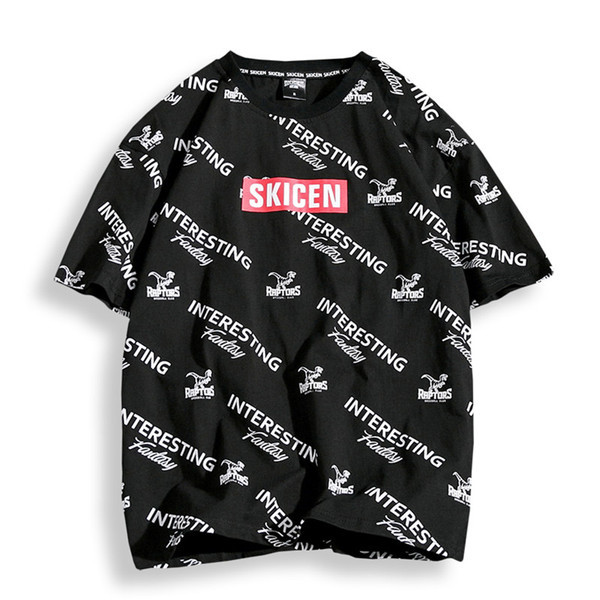 Alkalmi férfi póló fekete-fehér feliratokkal