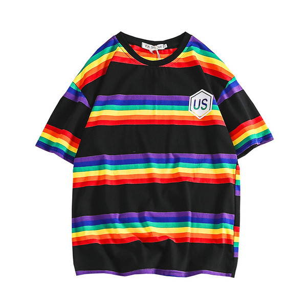 Tricou pentru bărbați cu mâneci scurte și decolteu O în două culori