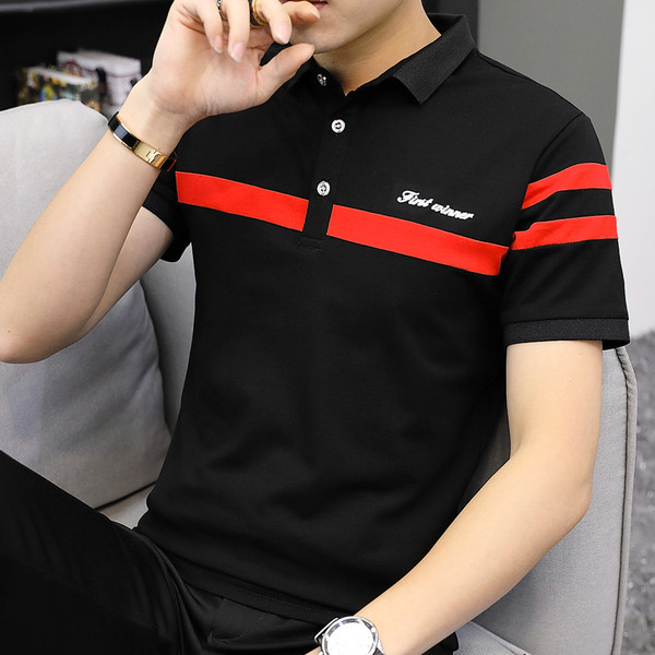 Tricou modern pentru bărbați cu mâneci scurte și nasturi în trei culori