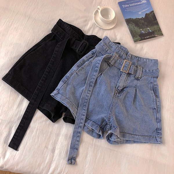 Stílusos női farmer magas derékkal és övvel, két színben