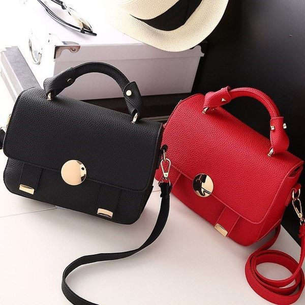 Modern női táska rövid és hosszú füllel, két színben, öko bőrből