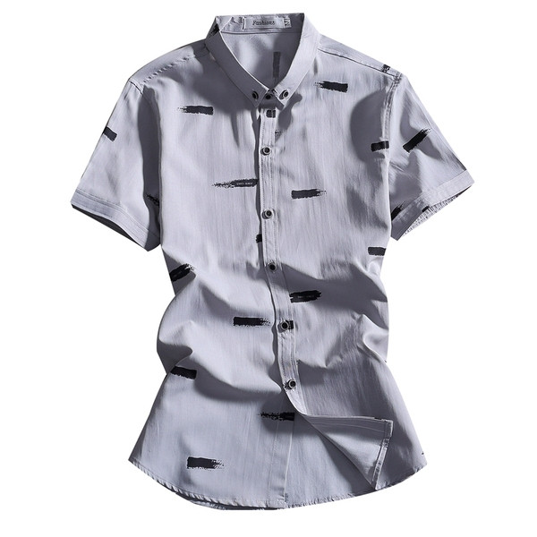 Aktuális férfi ing rövid ujjal és gombokkal szürke színben