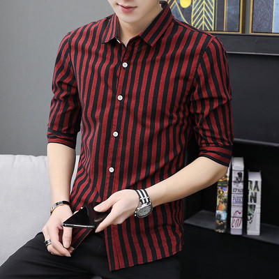 Férfi csíkos ing 3/4 ujjal, két színben