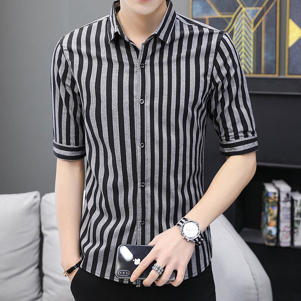 Férfi csíkos ing 3/4 ujjal, két színben