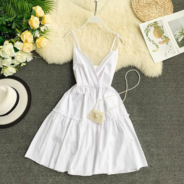 Rochie moderna de dama cu bretele in trei culori