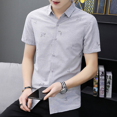 Friss férfi ing gombokkal és rövid ujjú, két színben