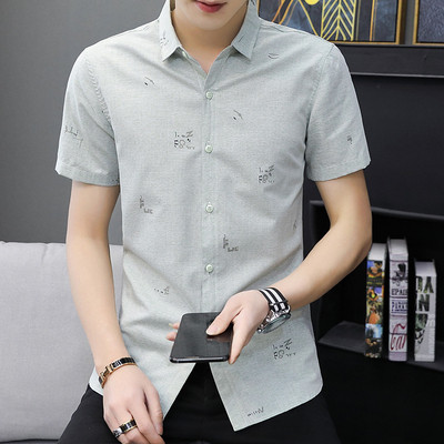 Friss férfi ing gombokkal és rövid ujjú, két színben