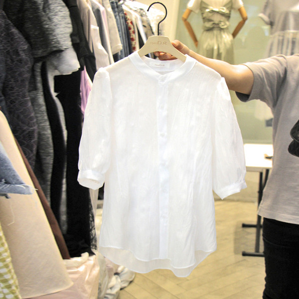 Modern női ing O-nyakkal és szalaggal