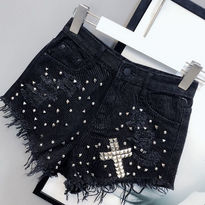 Modern női farmer kövekkel, szakadt motívumokkal, két színben