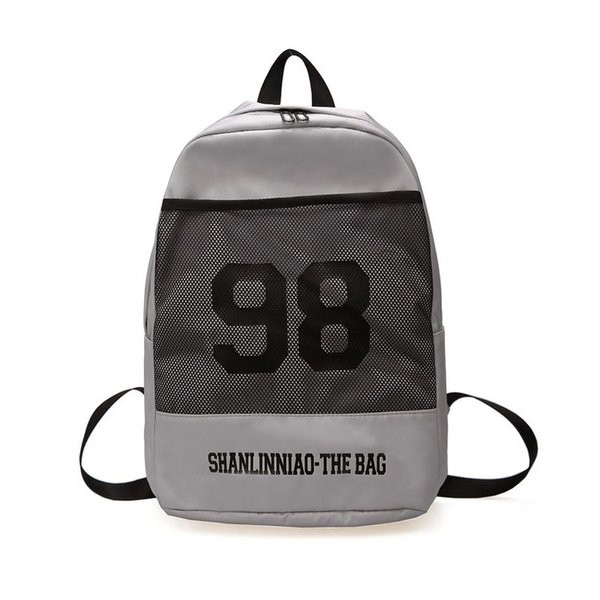 Rucsac de zi cu zi pentru bărbați cu inscripție în negru, roșu și gri