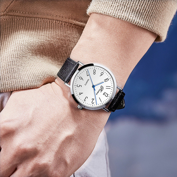 Ceas bărbătesc elegant în două culori cu curea din piele