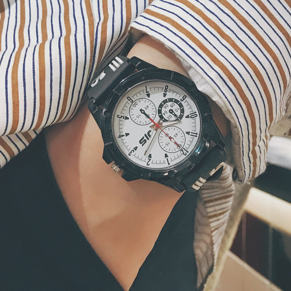 Ceas sport pentru barbati cu curea din silicon in doua culori