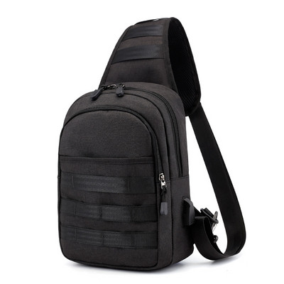 Kicsi férfi hátizsák fekete, szürke és kék színben