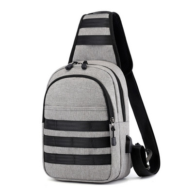 Kicsi férfi hátizsák fekete, szürke és kék színben