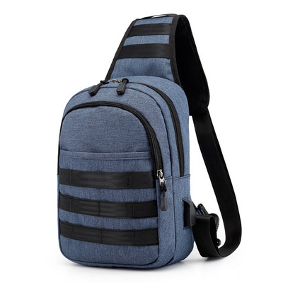 Kicsi férfi hátizsák fekete, szürke és kék színben