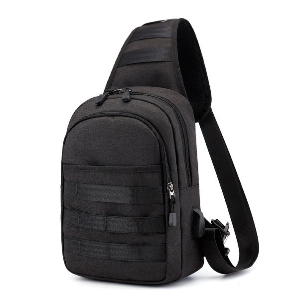 Kicsi férfi hátizsák fekete, szürke és kék színben