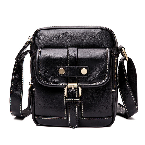 Aktuális férfi táska fekete színben, öko bőrből