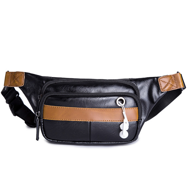 Férfi öko bőr táska cipzárral és fém elemmel