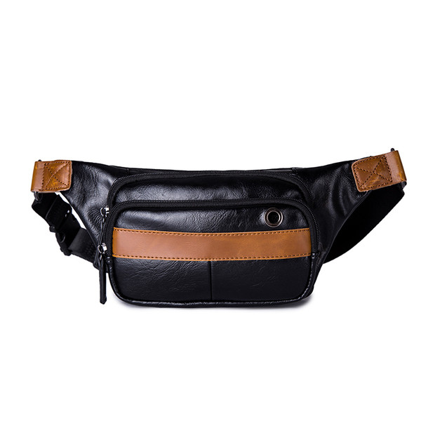 Férfi öko bőr táska cipzárral és fém elemmel