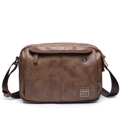 Öko bőrből készült modern férfi táska barna színben