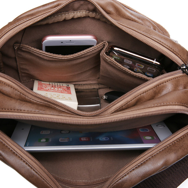 Öko bőrből készült modern férfi táska barna színben