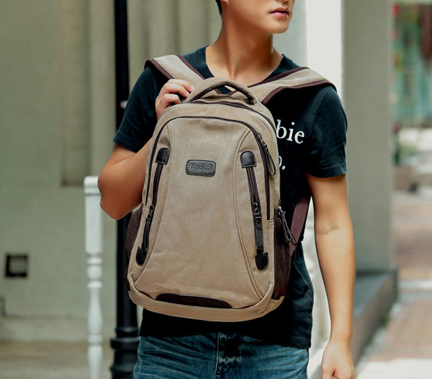 Rucsac zilnic pentru bărbați cu emblemă în două culori