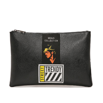 Elegáns férfi táska fekete színben emblémával