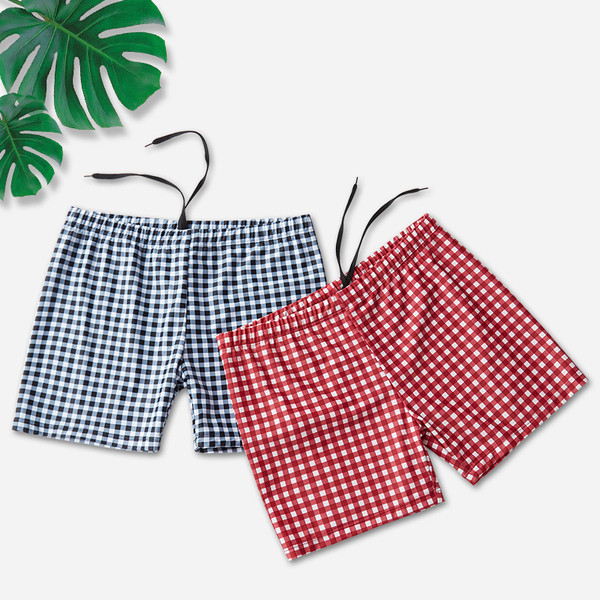 Модерни мъжки карирани бански в два цвята