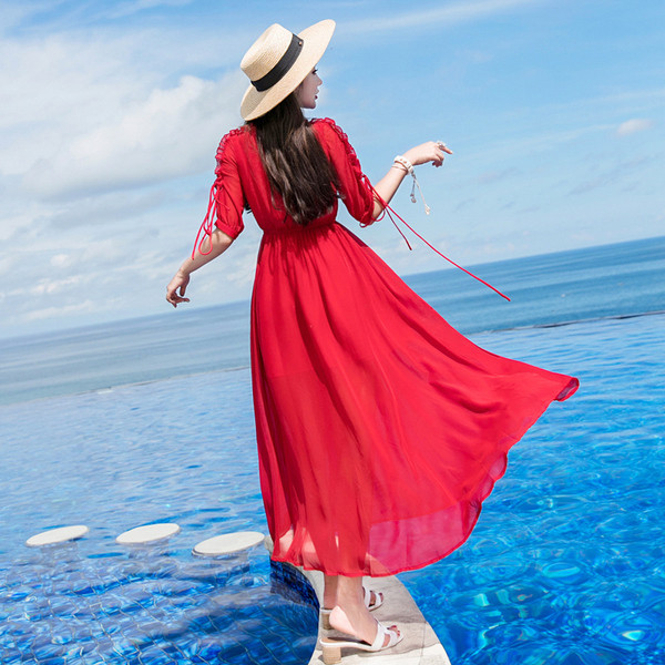 Hosszú női ruha három színben