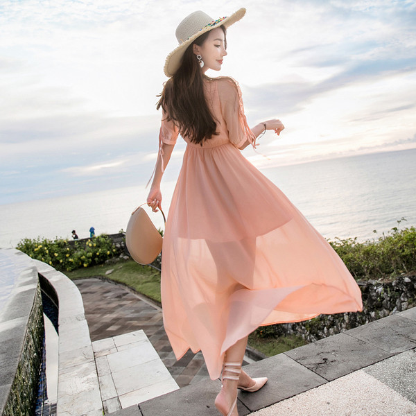 Hosszú női ruha három színben