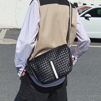 Мъжка актуална чанта от еко кожа в черен цвят