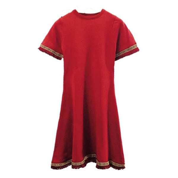 Modern női ruha rövid ujjú piros és fekete színben