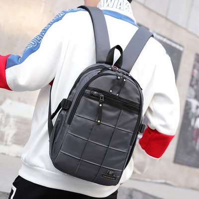 Men`s daily backpack in three colors with emblem