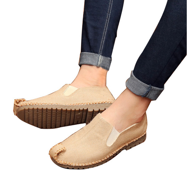 Férfi mokaszin - sima modell krém és sötétkék színben