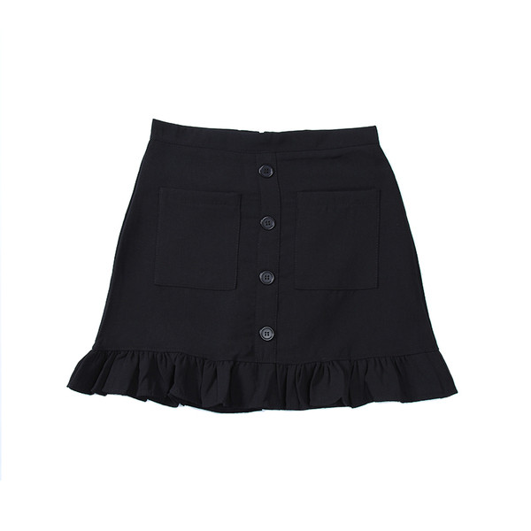 Fusta de dama moderna cu nasturi in doua culori