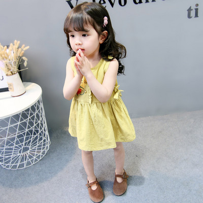 Alkalmi gyerekruha sárga és rózsaszín színben