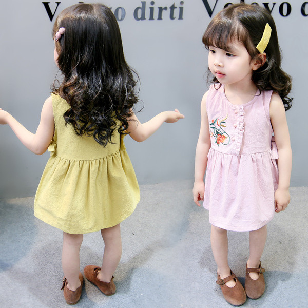 Alkalmi gyerekruha sárga és rózsaszín színben